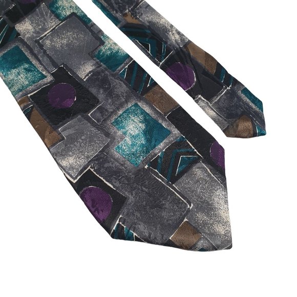 JT Beckett Mens Necktie Italian Silk Accessory Office Work Purple Teal Dad Gift - Picture 2 of 5